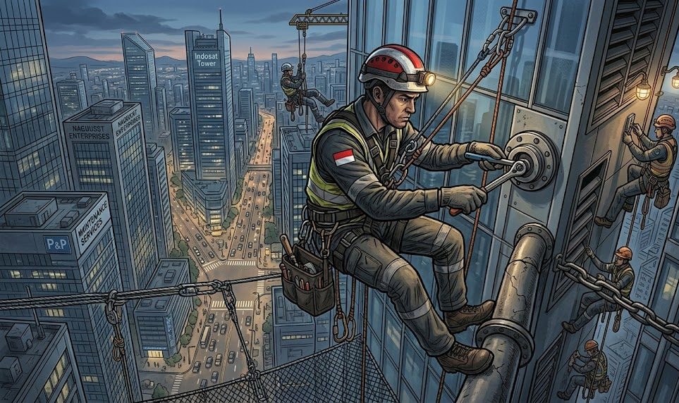 rope access di gedung